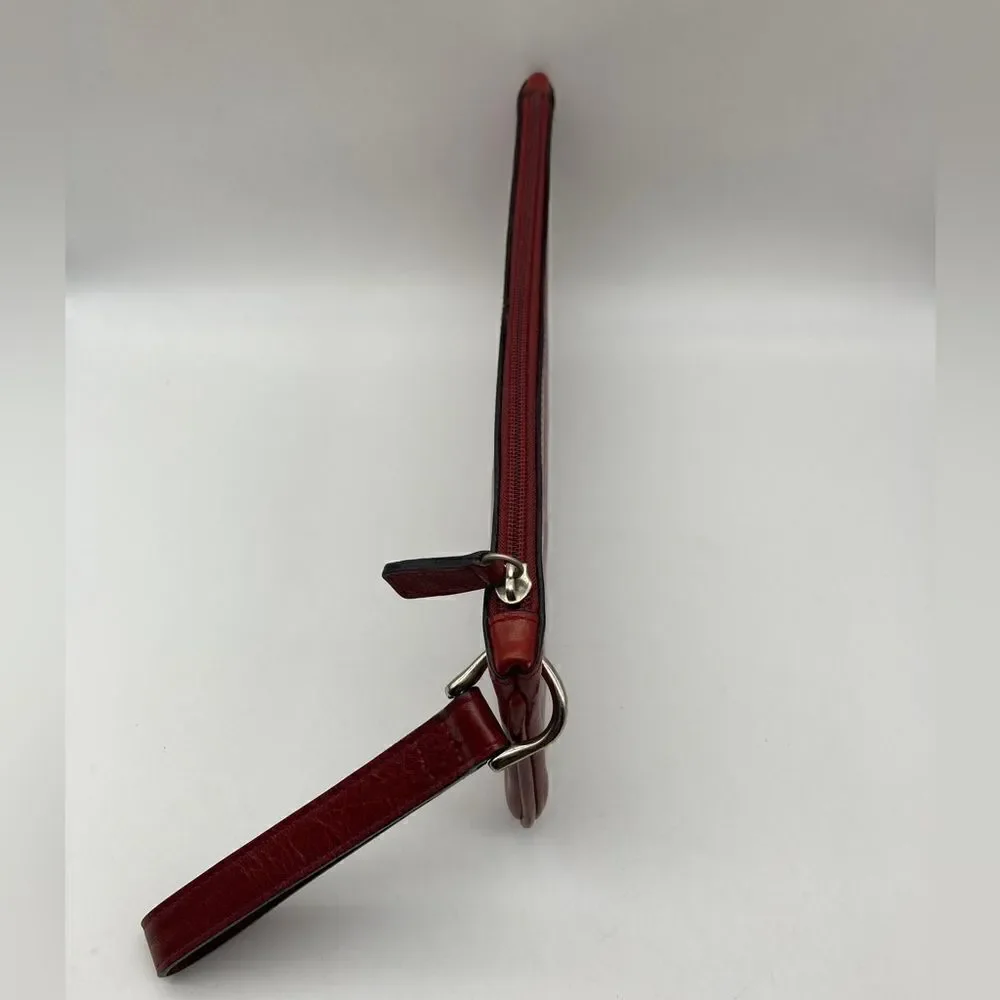 Pelle Studio Wilsons Italian Leather Unisex Wristlet Cherry Color